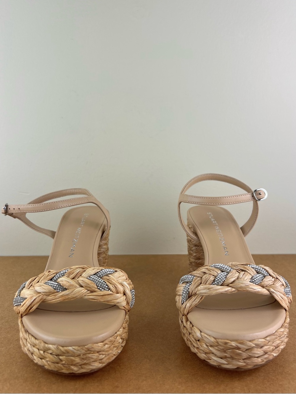 NEW STUART WEITZMAN RAFFIA PLATFORM SANDALS - Picture 11 of 12